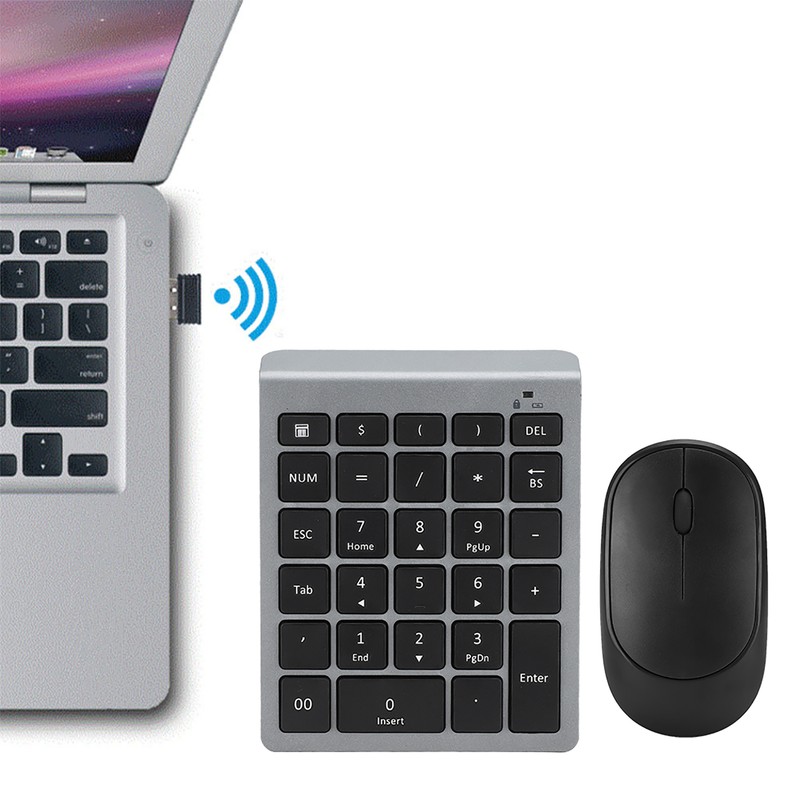 2.4G Wireless Digital Keyboard USB Wireless Mute Mouse with Office