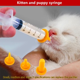 Puppy Bottle, Kitten and Puppy Syringe, Kitten Bottle, pet Bottle, (2 Bottles, 2 Syringes, 6 Pacifiers, 1 Spoon, 1 Measuring Cup)
