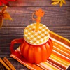 Whaline 4Pcs Fall Maple Leaf Straw Cover Cap Pink Orange