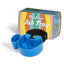 SnowTree - Blue Treehouse Ashtray with Built in Clog Remover & Storage - Cool Ashtray for Indoor or Outdoor Use