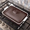 ROSSALLINI Stoneware Casserole Dish Bakeware Set with Lid, Covered Rectangular