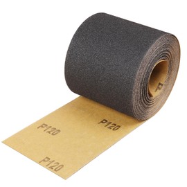 Shineboc Sandpaper Roll Grit 120, 93 mm x 10 m Sanding Cloth Roll for Hand Sanders for Wood Metal, Material Silicon Carbide, Black