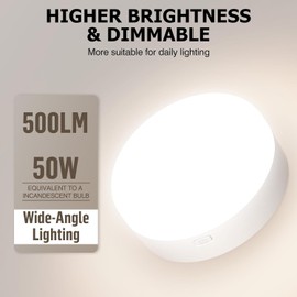 PRTILOUD Battery Operated Light Bulbs, 5000mAh Rechargeable Light Bulb Set of 2 with Remote, 3 Colors 10 Levels Dimmable Fabric Wireless Sconces Light Bulb with Timer for Bedroom Living Room