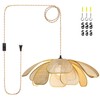 GloMuse Plug in Pendant Light Boho Hanging Light Wicker Light