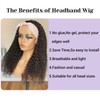 DSEKCAIN Kinky Curly Headband Wig Human Hair 18 inch 200