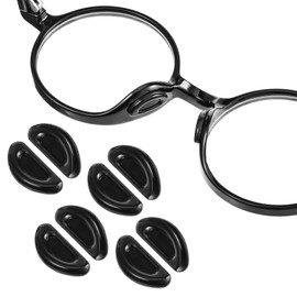 Eyeglass Nose Pads, 15 Pairs Black Soft Silicone Anti-Slip Adhesive Replacement Pads, D-Shaped Glasses Accessories Comfortable Heighten Air Cushion Design Pressure Relief for Glasses, Sunglasses