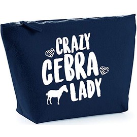Hippowarehouse Crazy Zebra Lady printed make up cosmetic wash bag 18x19x9cm