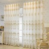 Amidoudou 1 Pair European Style Curtains Double Layer with Valances