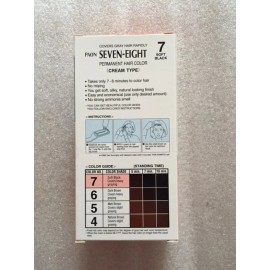 PAON SEVEN-EIGHT Hair Dye Color - #7 SOFT BLACK - Kit - includes brush - 3 Pack