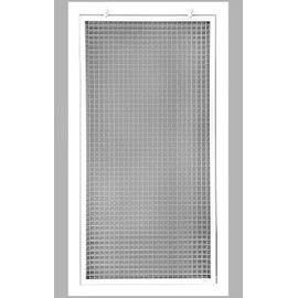 14" x 30" Cube Core Eggcrate Return Air Filter Grille for 1" Filter - Aluminum - White [Outer Dimensions: 16.5" x 32.5]