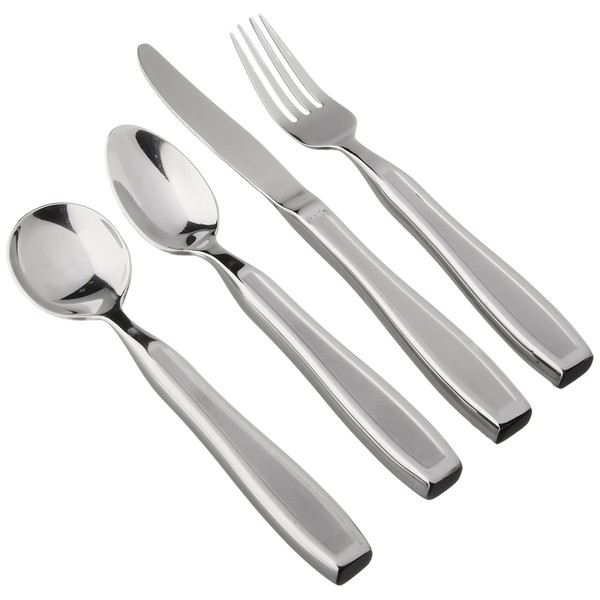 Kinsman KEatlery Weighted Utensils, Set of 4 Includes Knife, Fork, Teaspoon and Soup Spoon