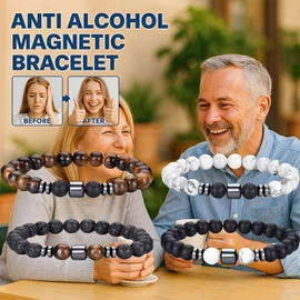 TACBSP TACBSP Glame Anti Alcohol Bracelet for Men Women Stop Drinking Alcohol Manifestation Hematite Adjustable Bracelet Set for Men Women Anxiety Stress Relief Gifts, Large, Alloy, no gemstone