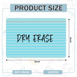 Harloon 100 Pcs Dry Erase Index Cards Laminated Cards Reusable Dry Erase Note Cards Sheets Game Cards for Office to Do List(4 x 6 Inch,Ruled Candy Color)