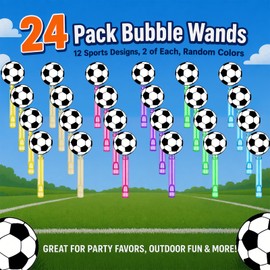 24 Pcs Soccer Ball Bubble Wands, Match Day Party Favor Bag Fillers