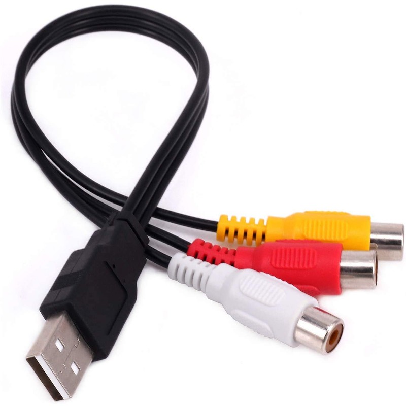 Luventg USB to 3RCA Cable, USB A 2.0 Male to