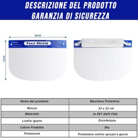 2 x Reusable Safety Visors - Lightweight & Transparent - Maximum Protection for Eyes, Nose and Mouth Allows Use of Glasses