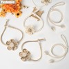 6Pcs Curtain Tiebacks, Beige Flower Curtain Ties with Adjustable Strap,