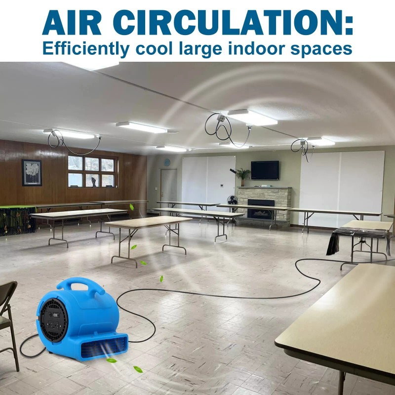 MOUNTO 1/4hp 1000cfm Air Mover Floor Blower Fan for Drying,