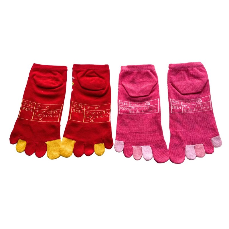 [Mode Select] Women's 5 Toe Socks, Characters, 2 Pairs Set,