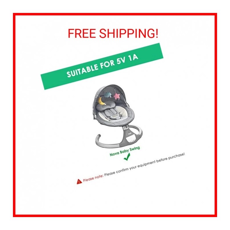 Mrgru 5V Replament Charger Power Cord for Baby Swing Compatible