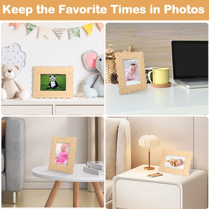 New Mom Gifts,Mommy and Me Picture Frame,Boy Mom Rattan Decor