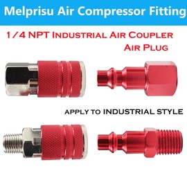 Melprisu Quick Connect Air Fittings Industrial Style Air Plug & Coupler Set 14PCS Air Hose Fittings Air Compressor Accessories Fittings Kit Aluminum I/M Air Fitting Set