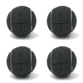 Precut Tennis Balls for Walkers 4 PCS Walker Tennis Ball for Furniture Legs and Floor Protection Heavy Duty Long Lasting Felt Pad Glide,Fit Most Walkers (Black)