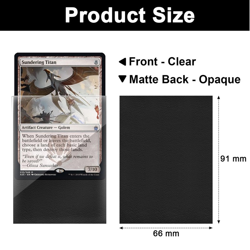 Black Card Sleeves 200 Pack Compatible with MTG Card Sleeves