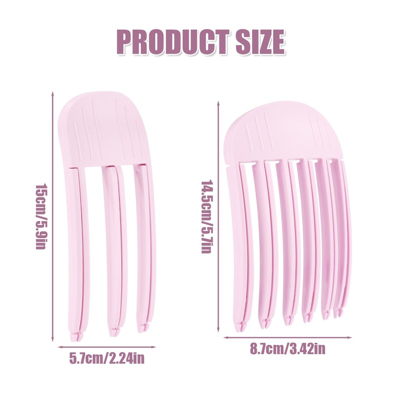 2pcs Wind Shaping Styling Comb, Pink Fluffy Bangs Hair Comb