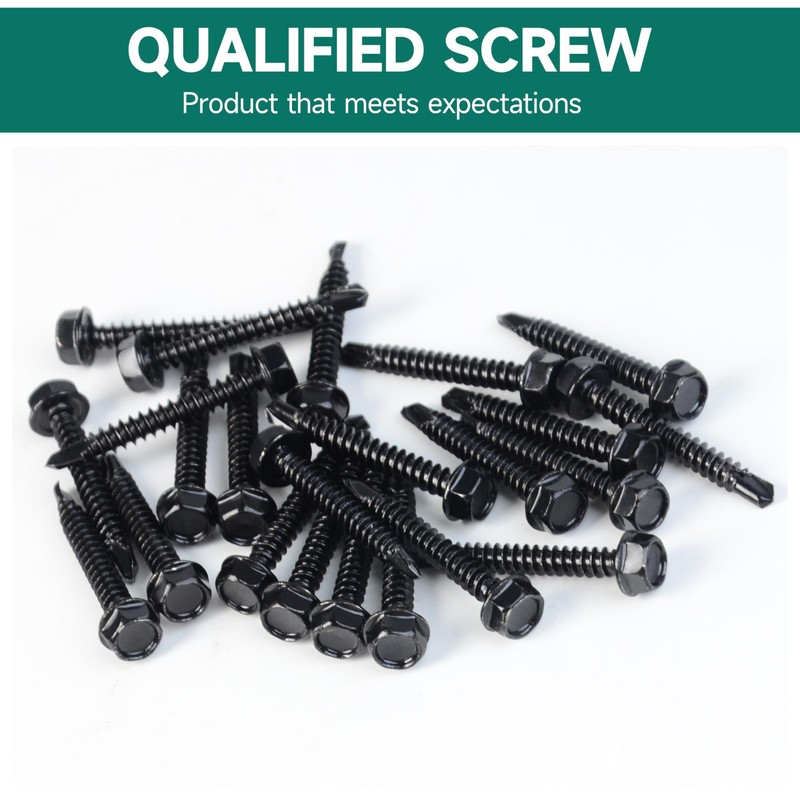EASTPUK 50Pcs #12 x 2 Sheet Metal Screws, 410 Stainless