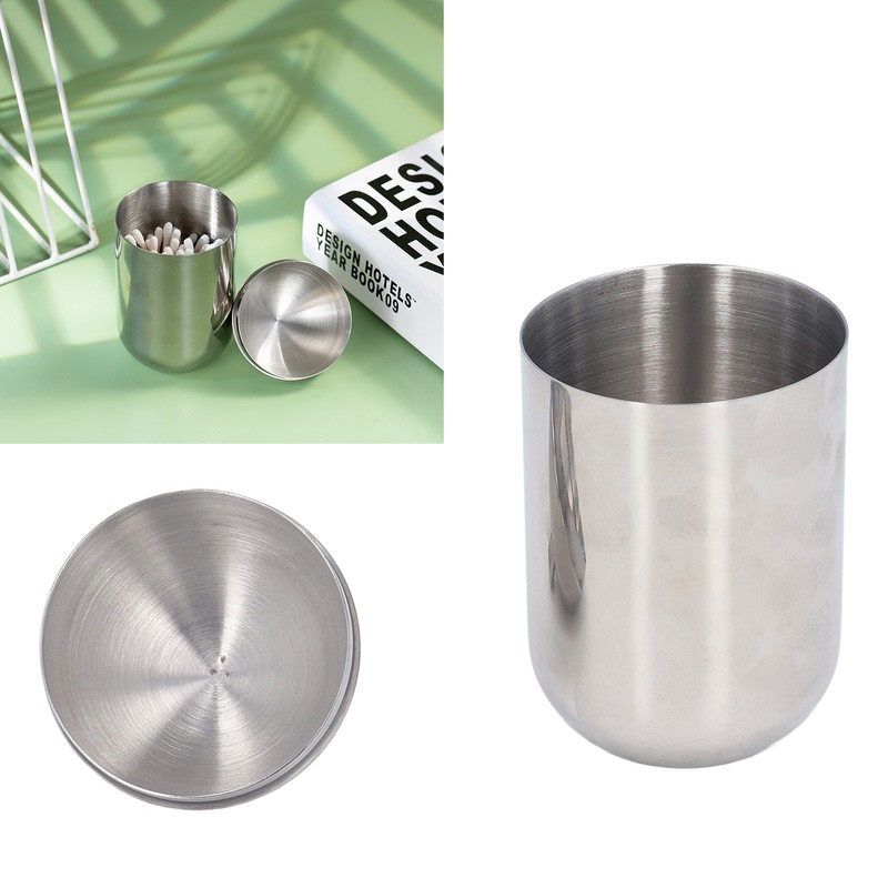 Cotton Swab Holders 304 Stainless Steel Light Luxury Dustproof Cotton