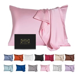 Mulberry Silk Pillowcase for Hair and Skin,Cooling Silk Pillow Case with Hidden Zipper,Allergen Proof Dual Sides Soft Breathable Smooth Silk Pillow Cover for Women. (Pink, Toddler(13"x 18"))