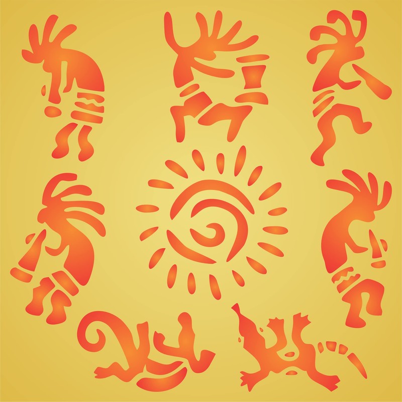 Kokopelli Wall Art Stencil, 16.5 x 16.5 cm (M) -