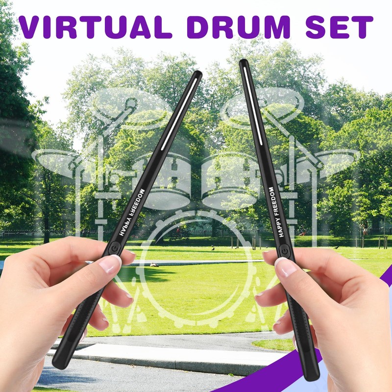 Rvluw Virtual Air Drum Sticks Set, 3D Motion Sensing Electronic