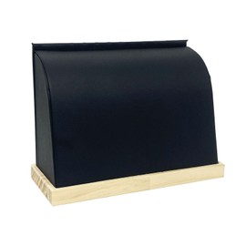 SWTOOL Cambered Necklace Display Stand with Leather Soft Mat Wood Jewelry Organizer Tabletop Display Holder for Necklaces, Bracelet, Choker Pendant (Black)