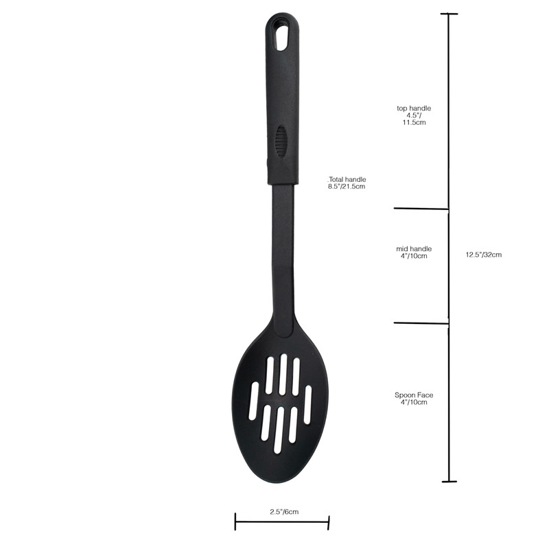 Norpro Nylon 12-Inch Slotted Spoon, 1-Pack, Black
