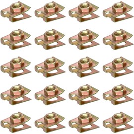 20 PCS Clip-On Nuts,U Shapes Nut Clamps Metal Clips Screw Bases for M6 Bolts