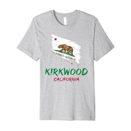 Kirkwood California Paint Splatter Flag Vacation Souvenir Premium T-Shirt