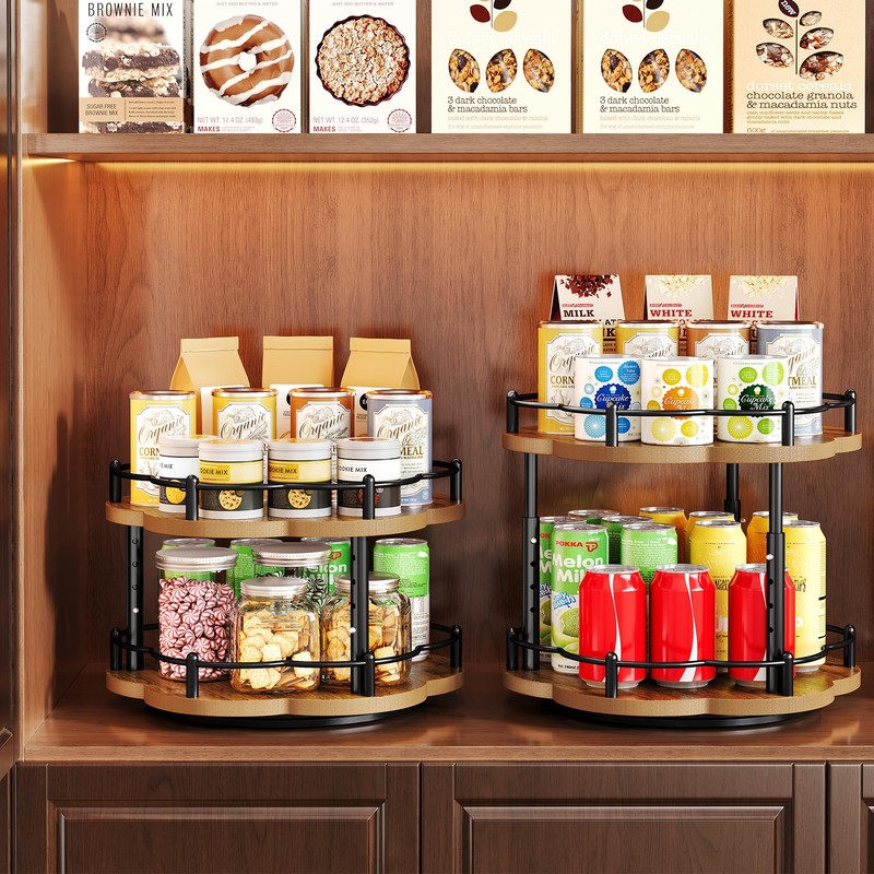 Spice Rack Lazy Susan Organizer for Cabinet, Rotating Spice Organization