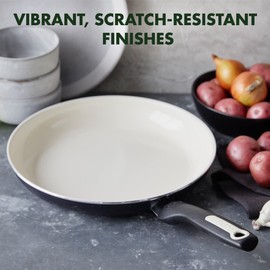 GreenPan Rio Healthy Ceramic Nonstick 13.5" Frying Pan Skillet, PFAS-Free, Dishwasher Safe, Black