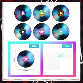 6 Pack Blank Vinyl Records Decor, 5.5" Wall Collage Kit Aesthetic Pictures, CD Album Cover Posters Bedroom Decor for Teens Boys Girls, Rock and Roll Music Party Decorations, Colorful (Material Cardboard)