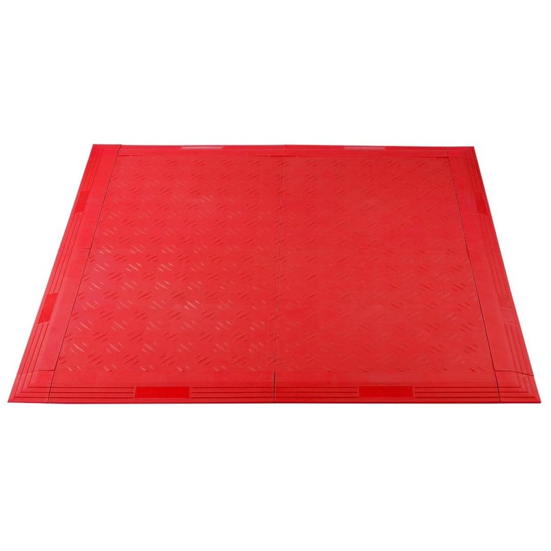 ISL Garage Tile, Solid Side Parts, Female Type, Red, Set