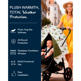 Mallard Duck Car Seat Cover - Minky Infant Car Seat Canopy with Peekaboo Opening, Multi-Use Nursing Cover & Stroller Blanket, 27.5 x 39 Inch for Newborn Baby Boy Girl
