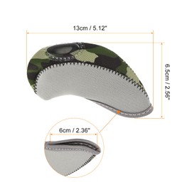 PATIKIL ゴルフクラブアイアンヘッドカバー 10個 目に見える窓 防水 保護スリーブ 屋外スポーツ用 グレー カモフラージュ