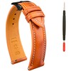 Gomvadr Quick Release Leather Watch Band, Two Tone Oil-tanned Leather