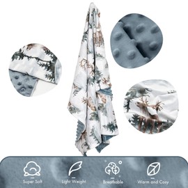 Soarwg Kid’s Baby Blankets, 75x100cm, Unisex, Newborn, Thick, Three Layers, Super Soft Animal with Tree Sleeping Blankets for Toddlers, Kids, Baby Girls, Boys, Nursery Duvet Cover, Gifts