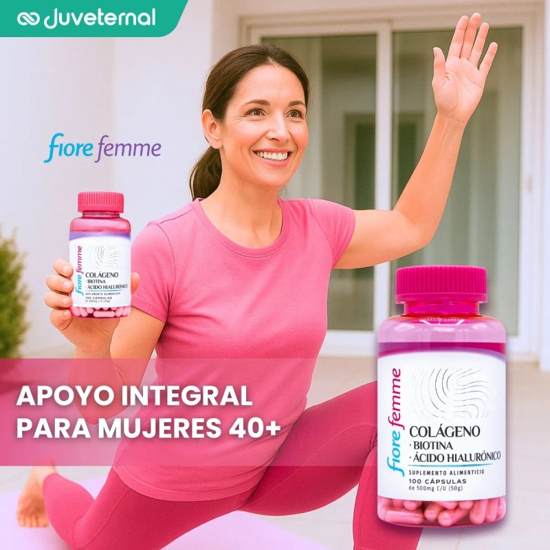 Fiore Femme Colgeno, Biotina Y cido Hialurnico, 100 Cps. Sin