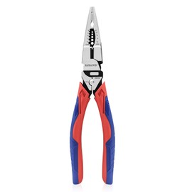 5-in-1 Needle Nose Pliers with Wire Cutter Stripper and Crimper Multifunction Compound Long Nose Pliers Heavy Duty Pliers for Electrician and Homes
