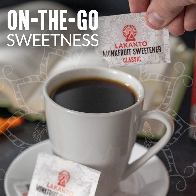 Lakanto Classic Monk Fruit Sweetener with Erythritol Sweetener Packets -