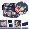 Womens Multi-Pocket Casual Crossbody Handbags Waterproof Flowral Printed Shoulder Nylon